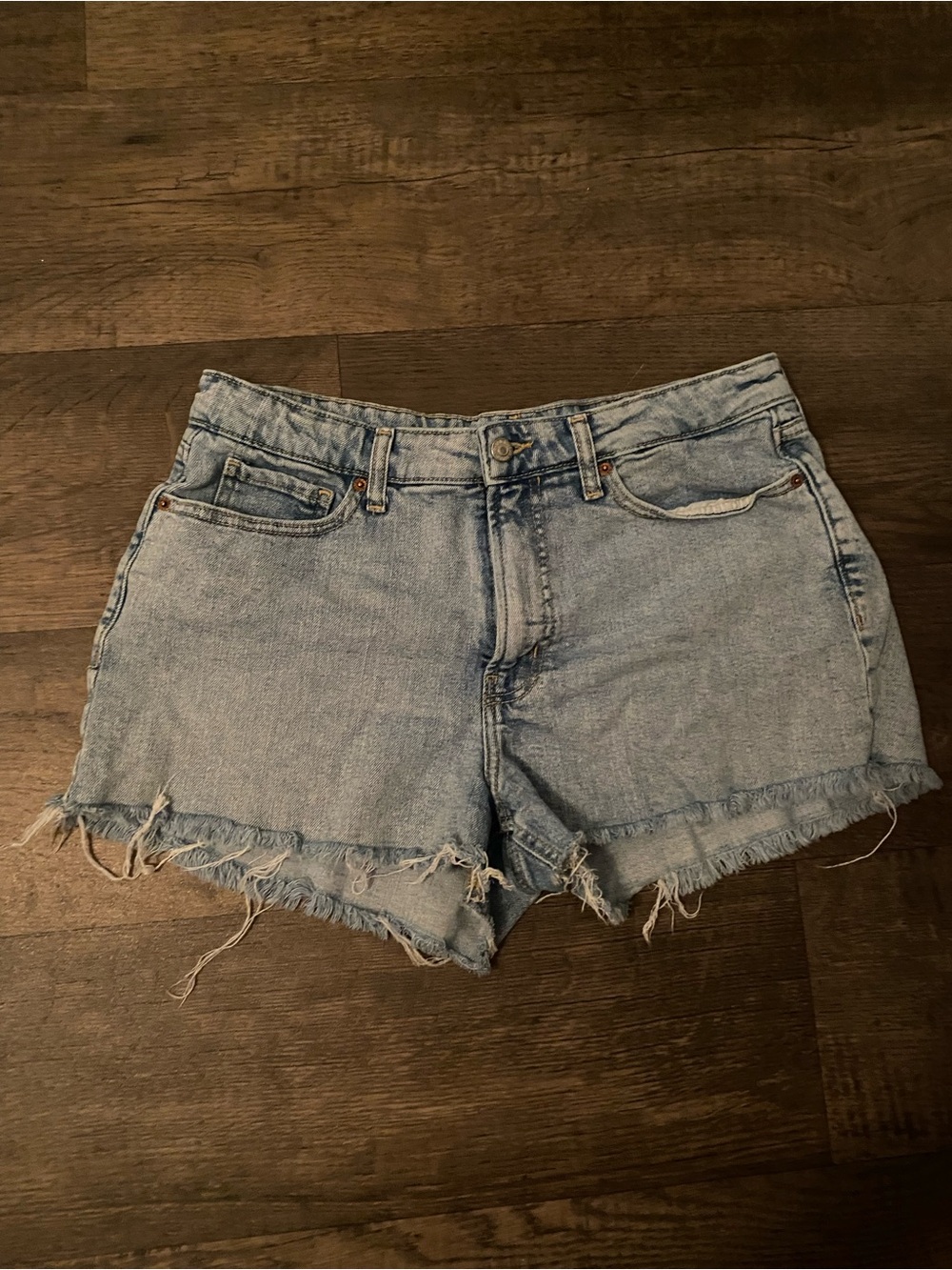 Old Navy Light Blue Frayed Denim Cutoff Shorts